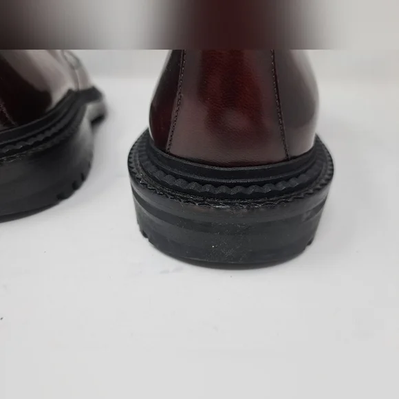 Burberry Mens Shoes Burgundy Leather Woven Lace Up Platform Creepers 11 US 44 EU - Picture 15 of 15